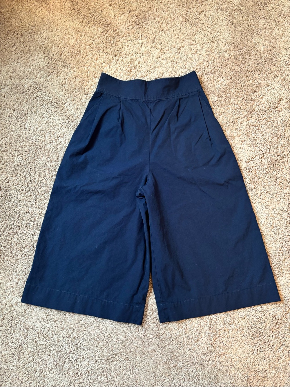 COS Navy Wide-Leg Bermuda Shorts